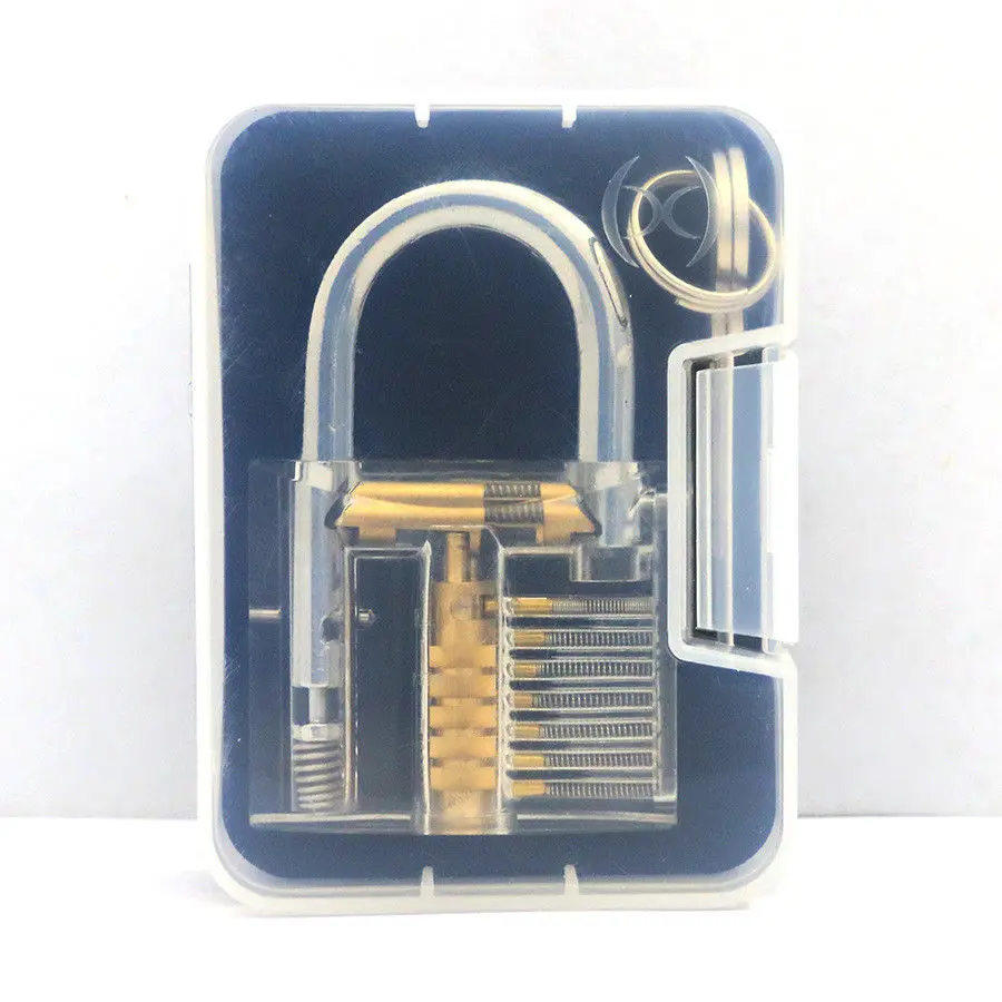 

DYKB Clear padlock practice lock pick set with Broken Key Extractor Set Locksmith Tool Key Removing Removal Hooks Lock Kit