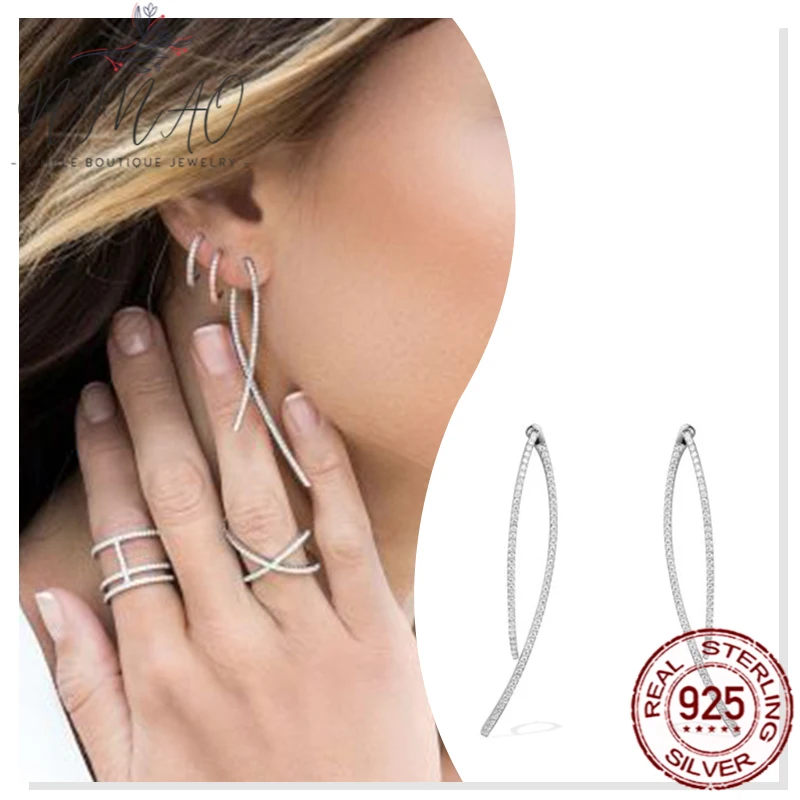 

Женские серьги из серебра 925 пробы, с цирконом