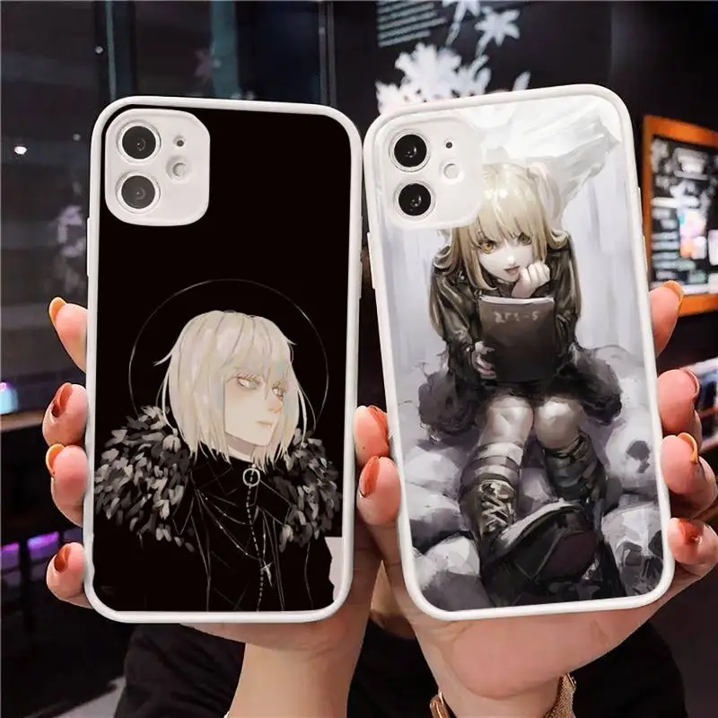 

Death Note Phone Case Matte Transparent for iPhone 7 8 11 12 s mini pro X XS XR MAX Plus Clear mobile bag Yagami Light MisaMisa