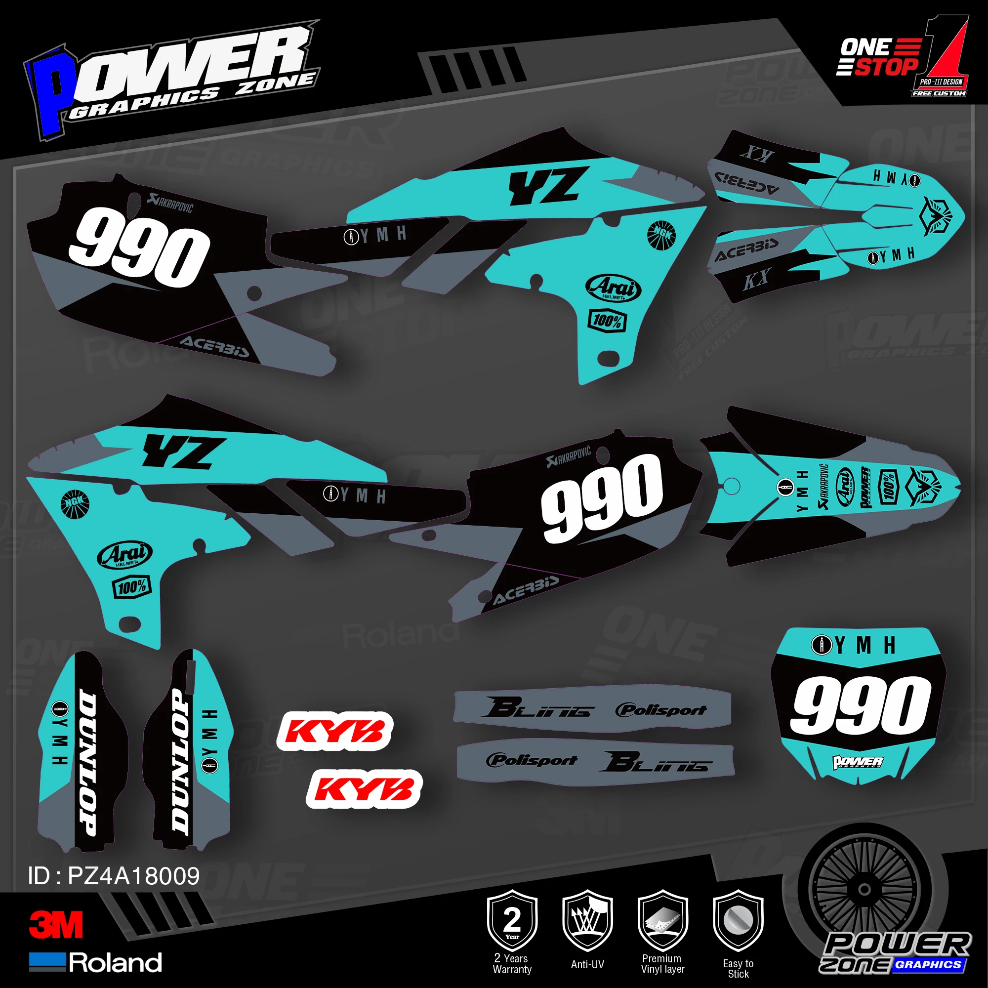Персонализированные графические фоны PowerZone Team наклейки 3M Набор наклеек для YAMAHA