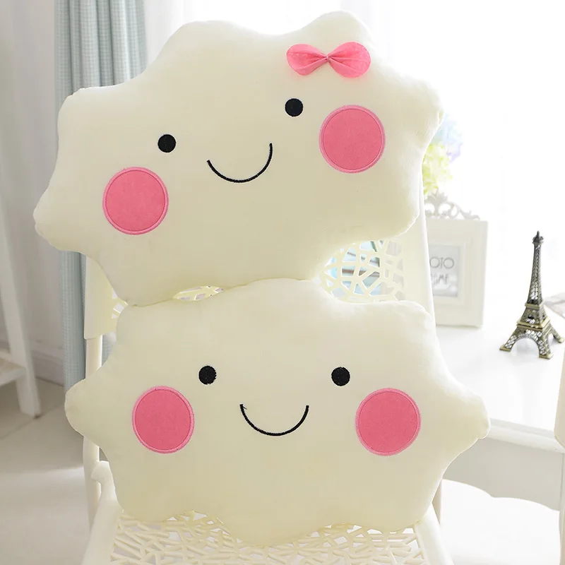 Распродажа, креативные персонажи из мультфильмов Kawaii, смайлик, бант, облако, хлопок, мягкая задняя подушка, подушка для сидения, плюшевая игрушка, Подушка для спины KZ12