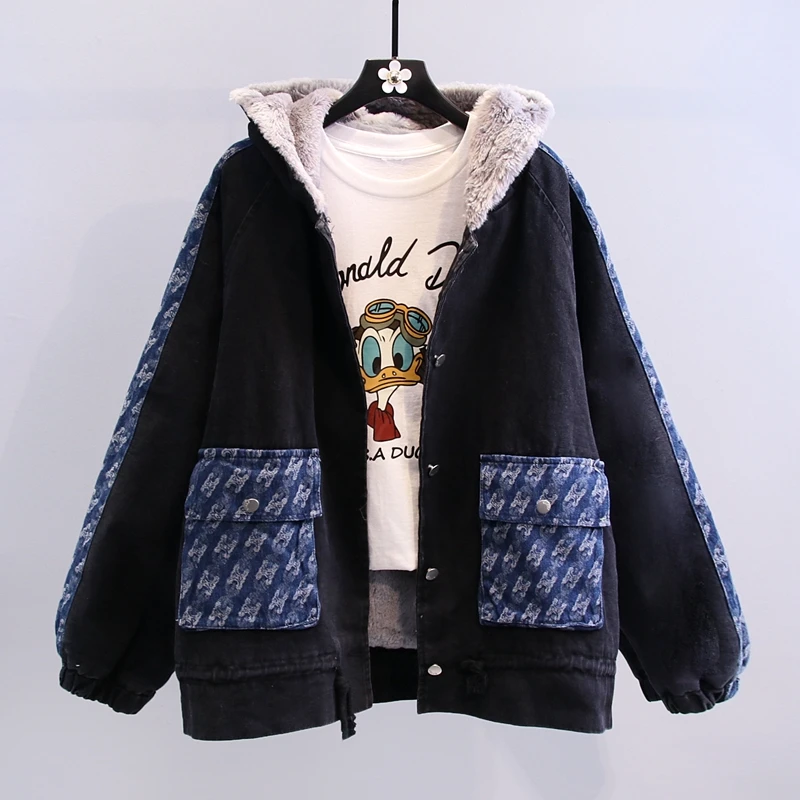 

Nomikuma женские пальто Зимние теплые куртки с воротником-стойкой с капюшоном оверсайз корейский кавайный милый толстые женские пальто