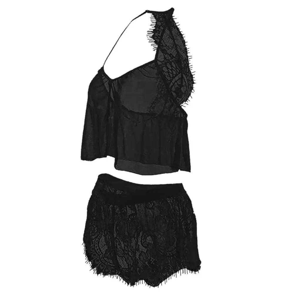 Пижамные комплекты MIARHB Женская кружевная ультратонкая сексуальная пижама