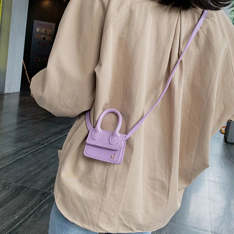

Newly Women Mini Shoulder Crossbody Bag Lovely PU Solid Color for Money Keys Coins Cards FIF66