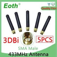 eoth 5pcs 433mhz antenna lora lorawan 3dbi sma male connector 433mhz iot directional small size antenna for lorawan watermeter