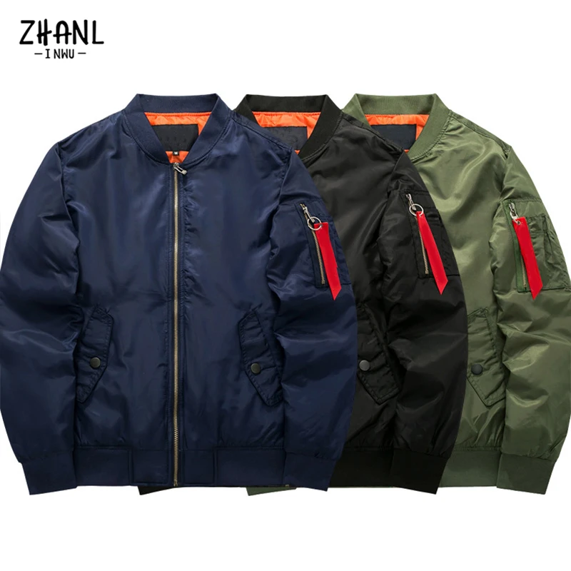 

Autumn High Quality Mens Military Bomber Jackets Men Casual Solid Zipper Pilot Jacket Male Thin Army green Slim Fit Male Coat