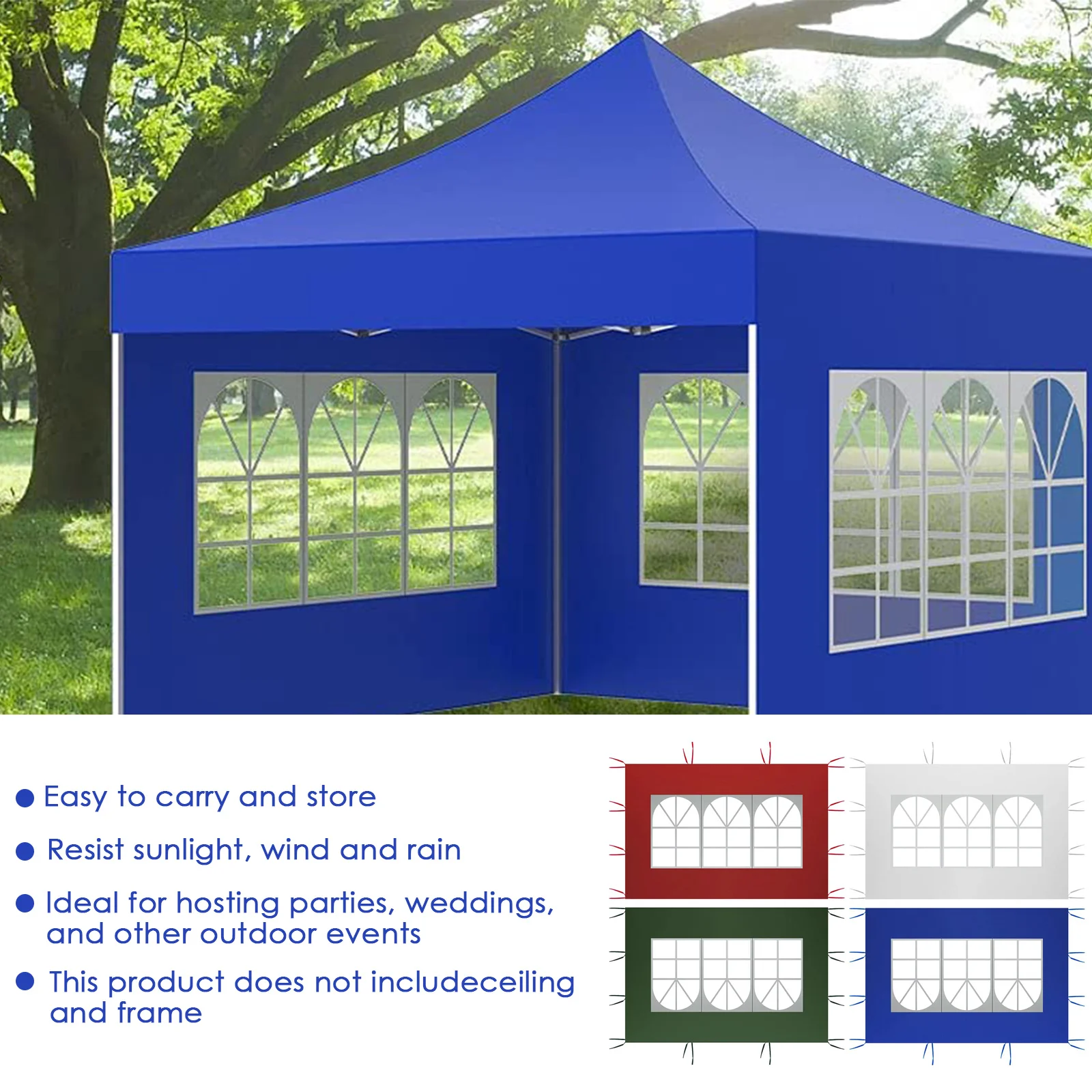 

Палатка тканевая Солнцезащитная без рамки Складная Водонепроницаемая полупрозрачная кемпинговая уличная беседка боковая панель Брезенто...