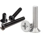 50x M1.2 M1.4 M1.6 M2 M2.5 M3 M3.5 M4 Mini Micro маленький черный 304 Крест Из Нержавеющей Стали Phillips с плоской потайной головкой болт с головкой