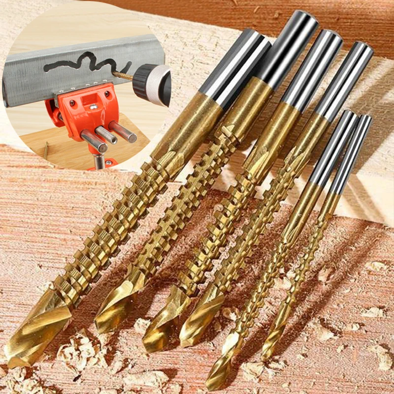 Купи 6pcs Drill Power Tool Drill Wood Cutter High Speed Steel Twist Sawtooth Drill 3mm/4mm/5mm/6mm/6.5mm/8mm за 200 рублей в магазине AliExpress