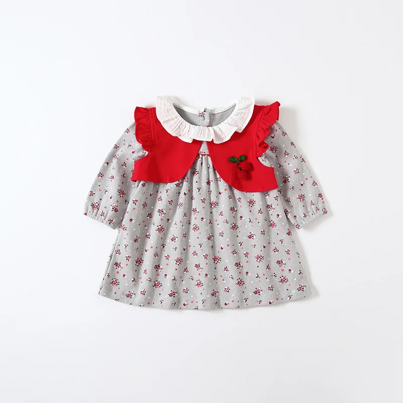 

Infant Cotton Playsuit Newborn Infant Baby Girls Romper+Outwear 2pcs/set Flowers Print Jumpsuit Sunsuit Baby Clothes 0-3Y