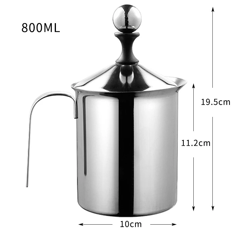 

Manual Milk Frother Stainless Steel Coffee Cappuccino Frothing Pot