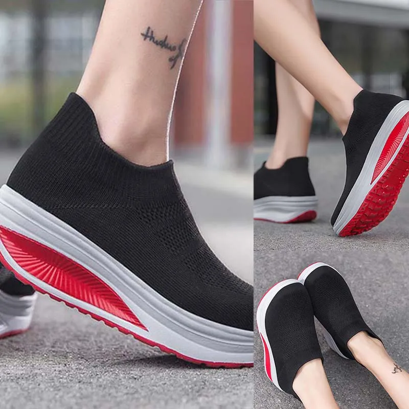 

Sneakers Women Fashion Femme Women Shoes New Women's Vulcanized Shoes Sneakers Thick Bottom Slip On Female Women Shoe Plus Size