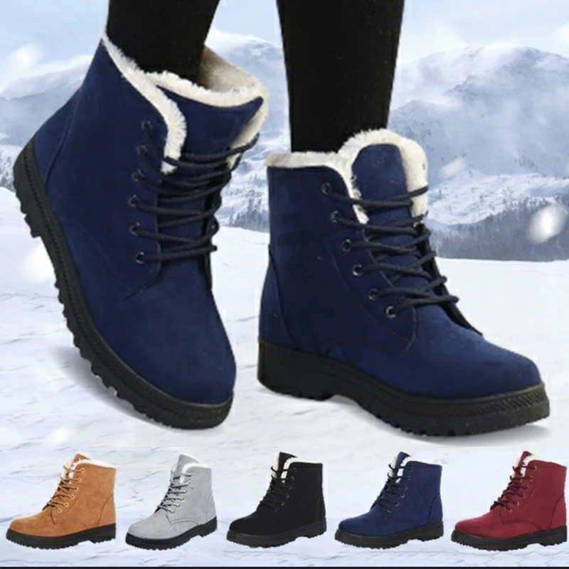 

2021 Women Boots Winter Ankle Boots For Women Winter Shoes Female Snow Boots Botas Mujer Warm Plush Shoes Woman Plus Size