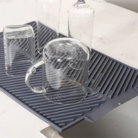 silicone dish drying mat flume folding draining matrectangle drain mat drying dishes pad heat resistant non slip tray