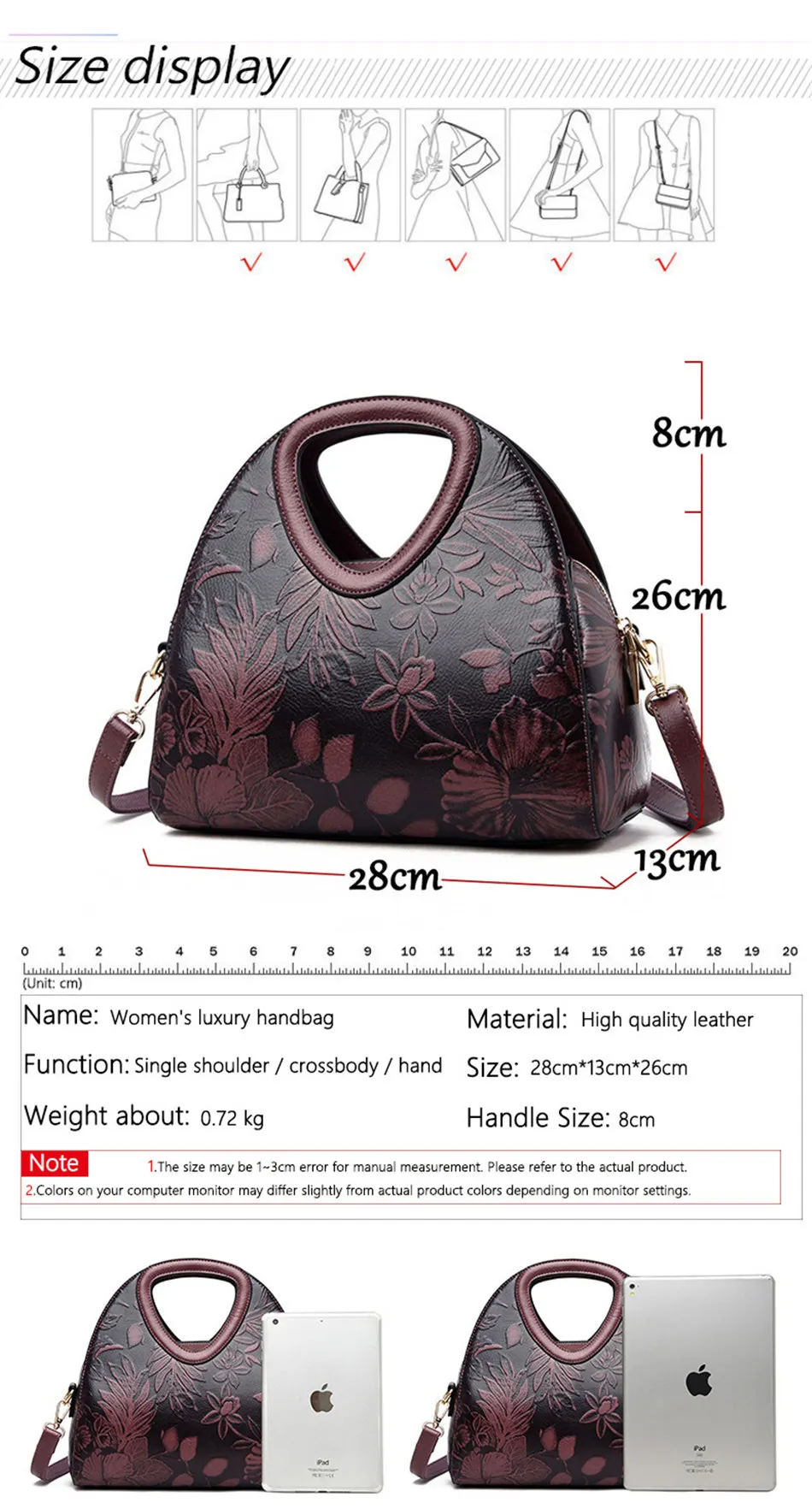 2020 ins New women large handbag real cow leather luxury handbags shoulder bags designer fashion print messenger | Багаж и сумки