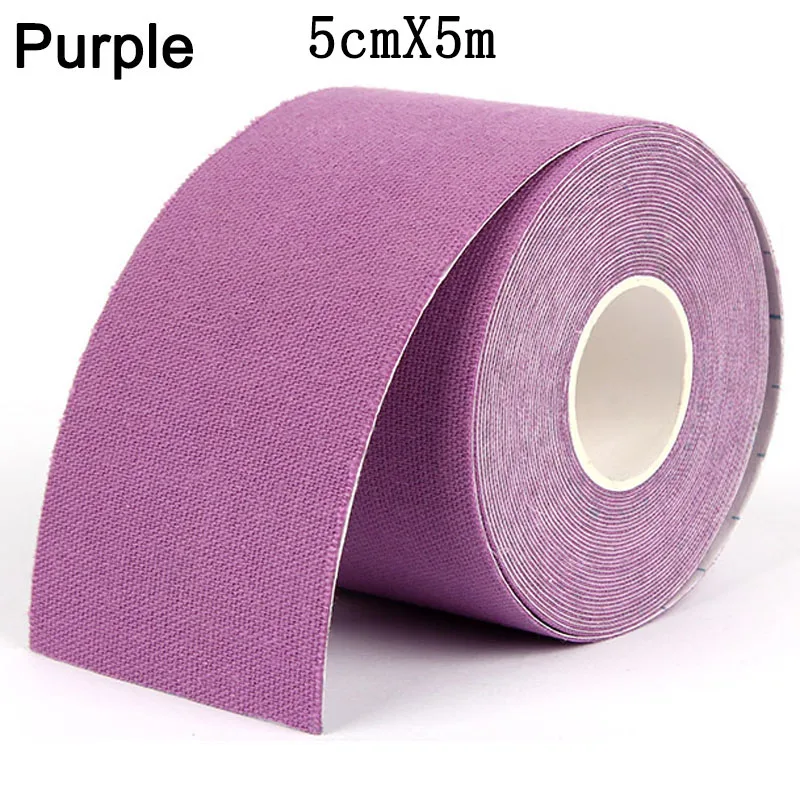 Purple Медицинский клей, кинезиологическая лента, рулон спандкс, эластопласт, спортивный, ОБВЯЗОЧНЫЙ, фитнес-протектор, водонепроницаемый, спортивный, безопасный, для мышц - Цвет: Purple