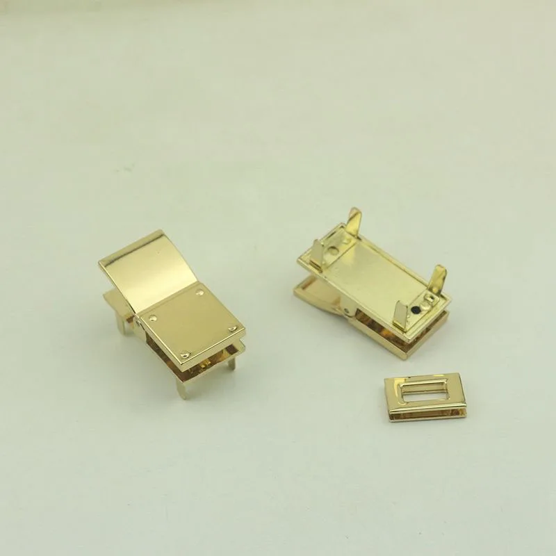 10pcs Metal Square Push Lock Turn Lock Clasp Buckle for Leather Craft Women Bag Handbag Purse DIY Hardware Accessories