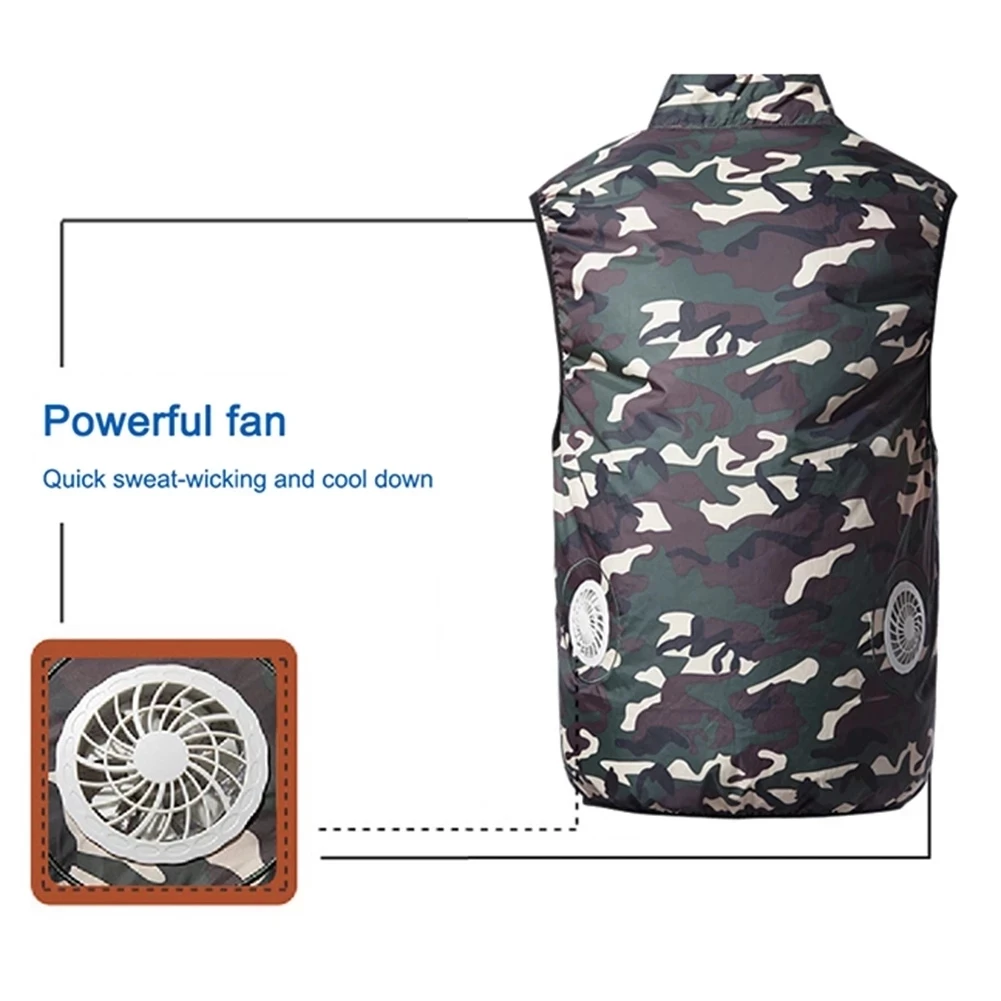 

Summer Cooling Fan Vest USB Smart Charging Clothing Fishing Cycling Vest Quick Cooling Outdoors Sunscreen Skin Jacket