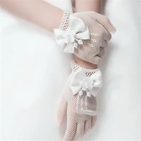 exquisite white lace faux pearl fishnet gloves communion flower for 4 15 years girls kids bride party ceremony accessories