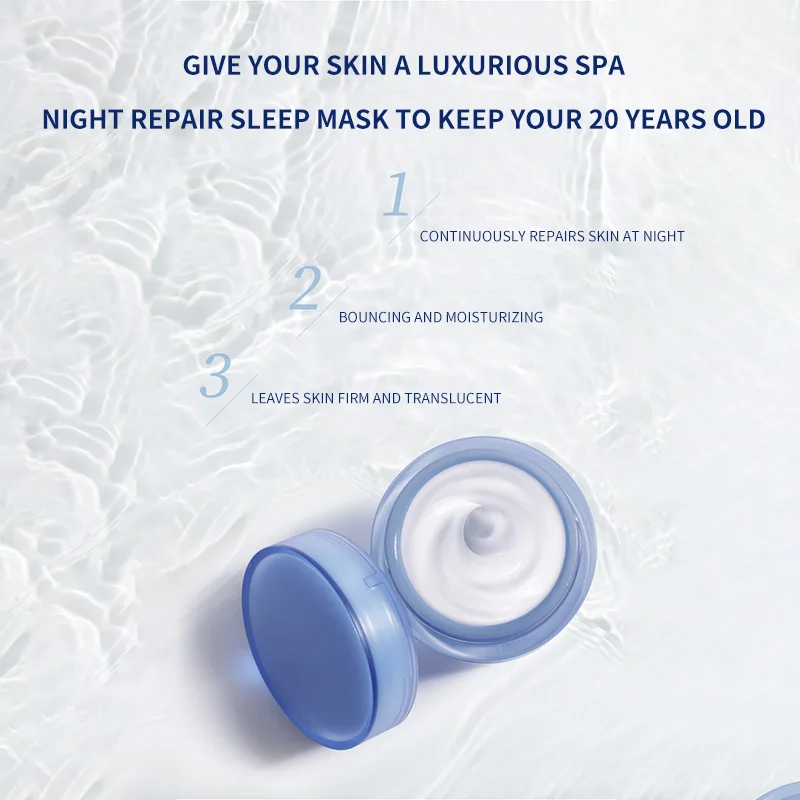 

Moisturizing Nourishing Skin Smooth Fine Lines Brighten Skin Color Facial Mask Night Repair Sleep Mask