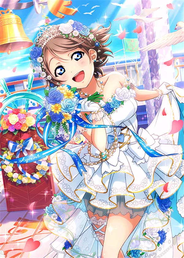 

LoveLive!Sunshine!Aqours Watanabe You Wedding Awakening Gorgeous White Dress halloween costume for women