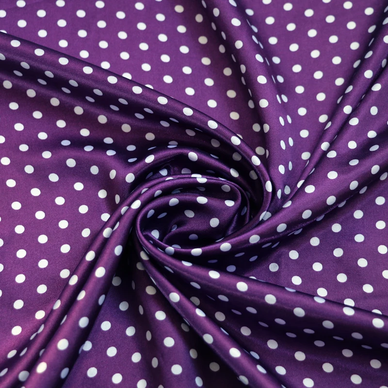Per Meter, niedliches Polka-Dots-Material, Satin, Charmeuse, weicher Mantel, Futter, Schal, DIY-Stoff – Detail 18
