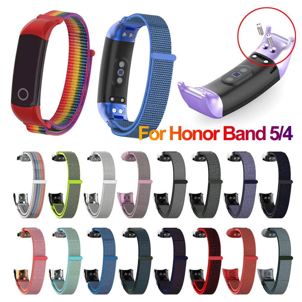 Сменный нейлоновый ремешок для часов спортивный Huawei Honor Band 5 4 металлический