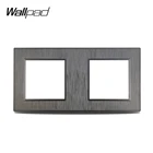 Wallpad S6 DIY двойная черная панель из матового поликарбоната, пластик для настенного выключателя, розетка, имитирующая алюминиевую пластину, свободная комбинация, 172*86 мм