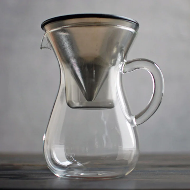 

Stainless Steel Pour Over Coffee Filter Reusable Paperless Cone Dripper for Coffee Maker NW