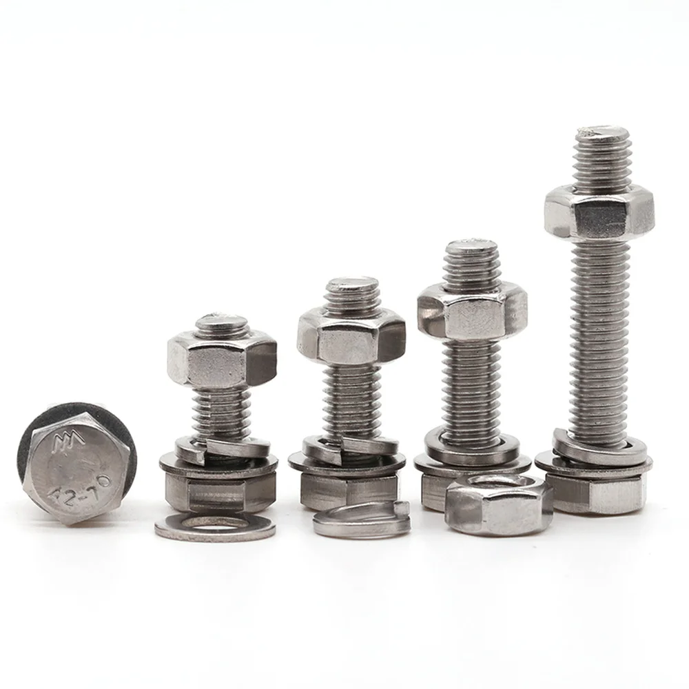 30 комплектов Шестигранный Болт M3 M4 A2 304 нержавеющая сталь DIN933 Шестигранная