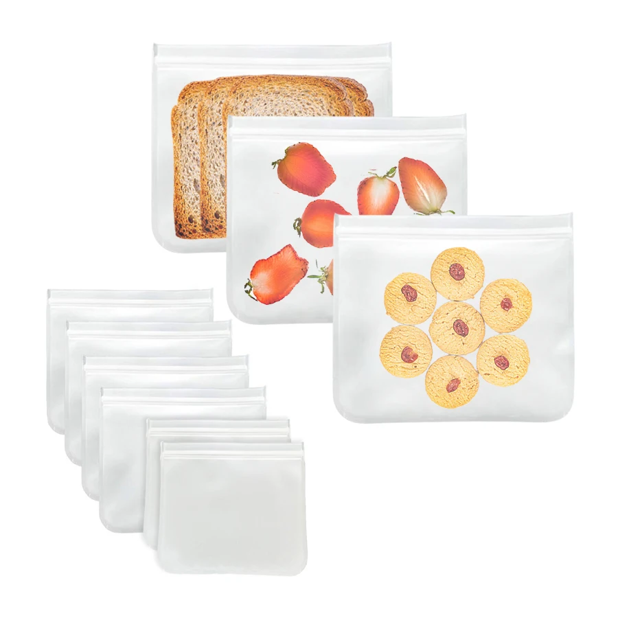 6 упаковок биоразлагаемых многоразовых мешков для хранения пакет морозильной