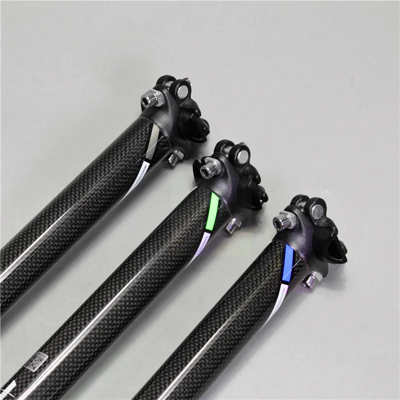 Подседельный штырь для горного велосипеда EC90 углеродный 3K синий/зеленый/серый