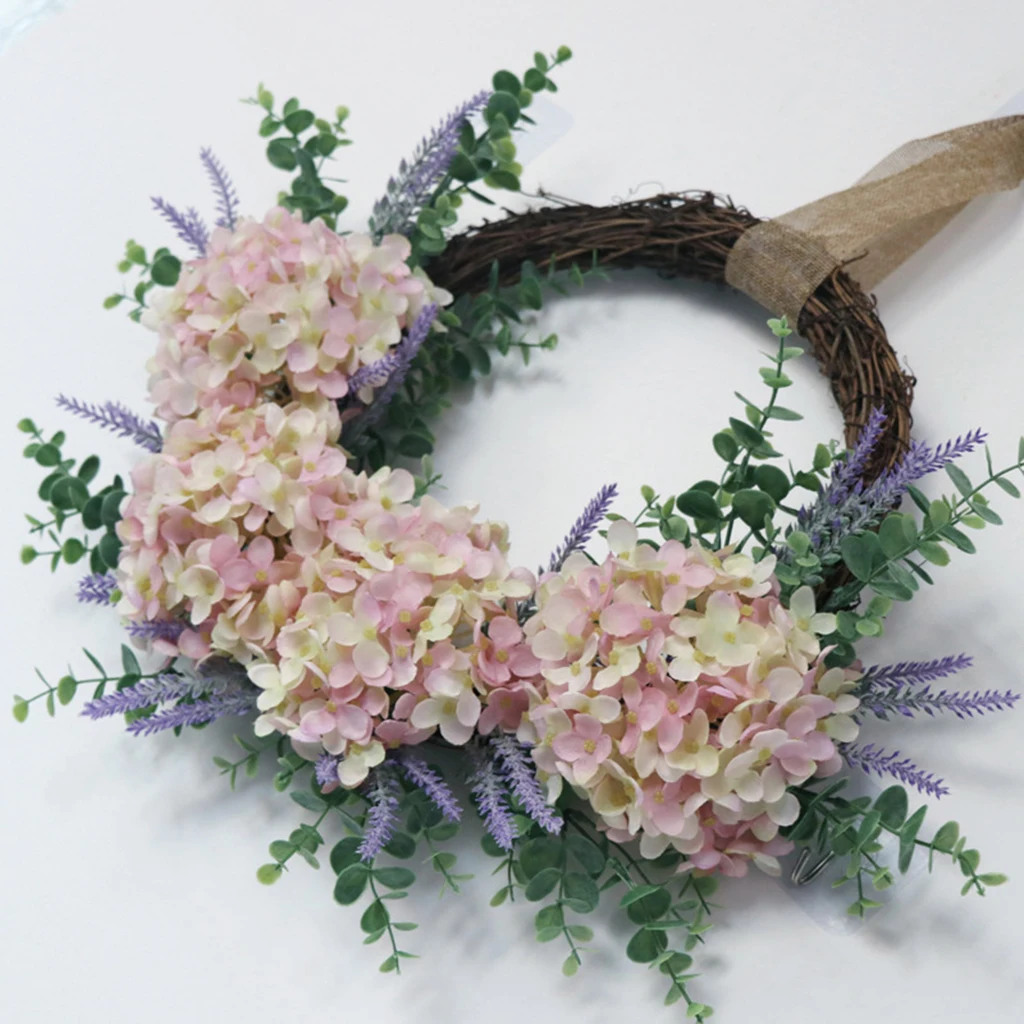 

Simulation Eucalyptus Flower Garland Front Door Welcome Wreath Farmhouse Wall ing Decor Wreaths Wedding Ornament Props