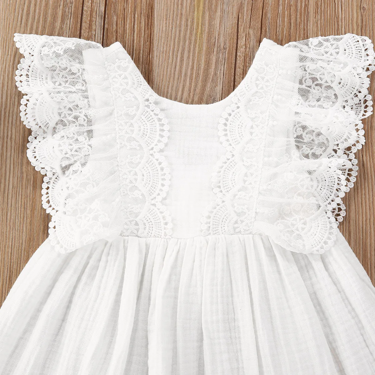 Newborn Toddler Kid Baby Girls Clothes White Summer Dress Children's Clothing Sets Ruffles Lace Bow Princess Dresses Costumes | Детская