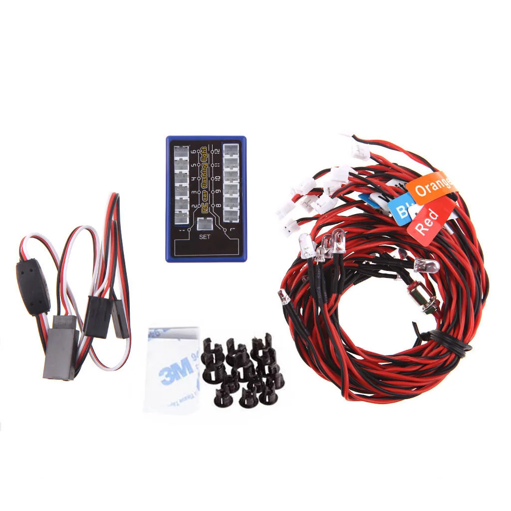 12 Ultra LED Flashing Bright Light Strobe Lamps Kit System for 1/10 1/8 RC Drift HSP CC01 4WD Axial SCX10 Car Truck | Игрушки и хобби