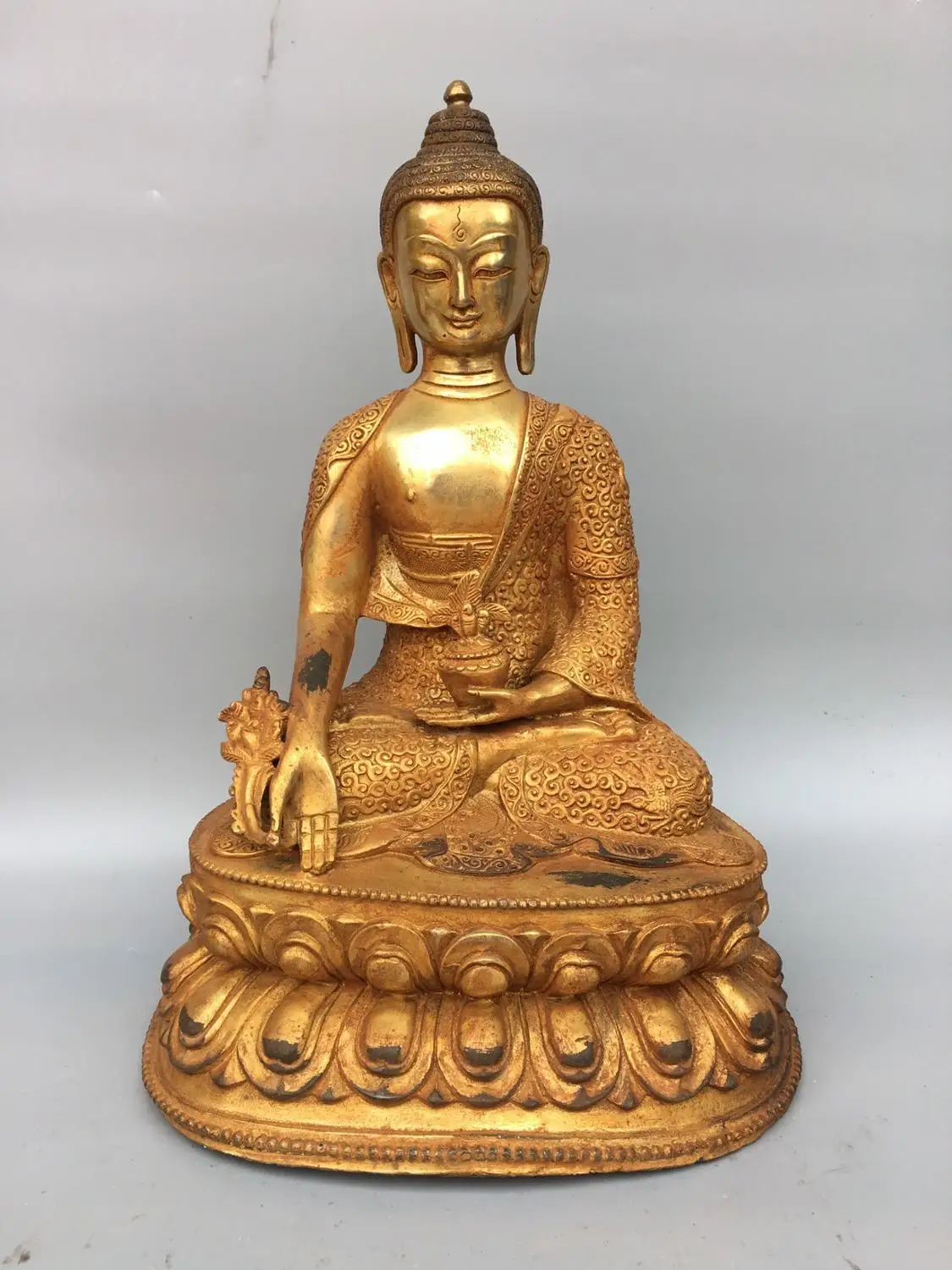 

Свадебное украшение, 14 дюймов, блестящая бронза и золото, фотобудда, одежда, халаты