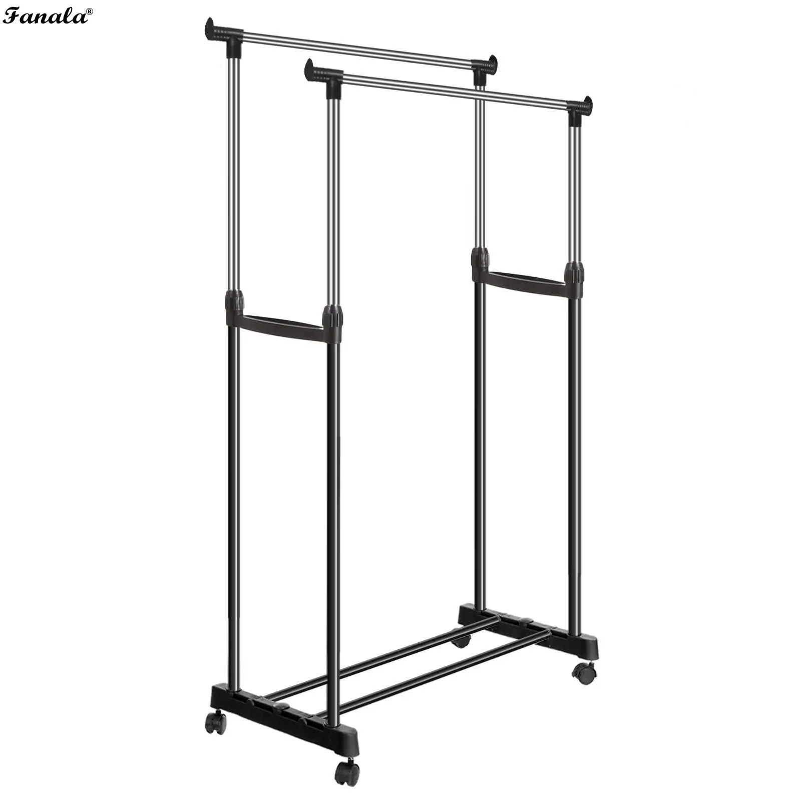 Стойка для одежды портативная регулируемая двойная одежда сушки подвесные