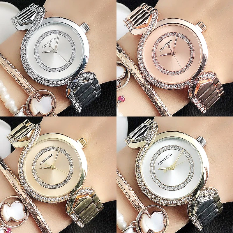 Часы наручные женские кварцевые люксовые брендовые модные простые с браслетом