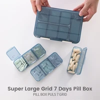 7 days portable pill box large capacity weekly pill case plastic square tablets organizer small mini travel medicine storage box