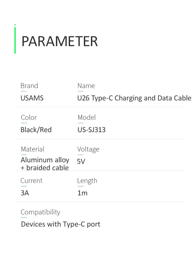USAMS usb type C кабель 3A Быстрая зарядка провод кабель usbc для Xiaomi huawei samsung Note10 мобильный телефон светодиодный USB-C зарядное устройство кабель