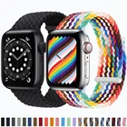 Ремешок плетеный нейлоновый для Apple Watch band 44 мм 40 мм 42 мм 38 мм, эластичный тканевый браслет для iWatch 1 2 3 4 5 SE 6