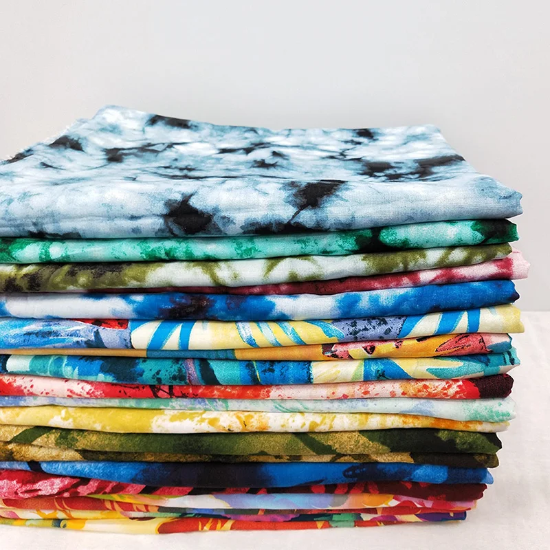 

50X140cm Rayon Tie-dye Printed Fabric For Dress / Skirt / Sleepwear RM