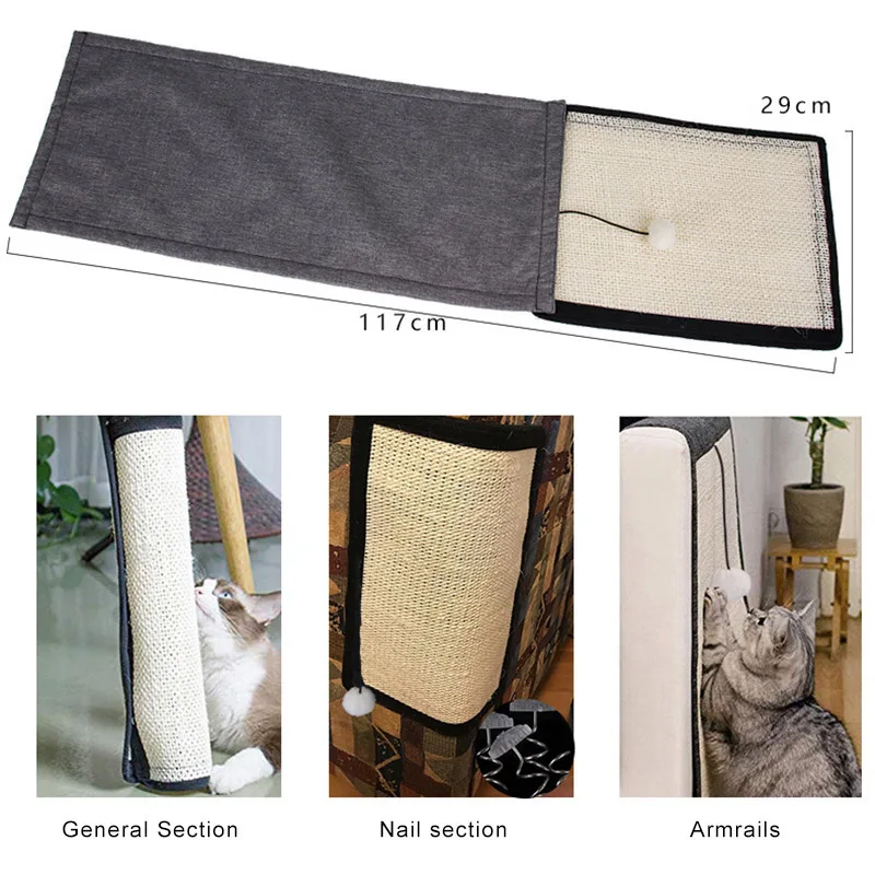 Коврик-Когтеточка для кошачьей мебели защита от царапин моющиеся сизальные