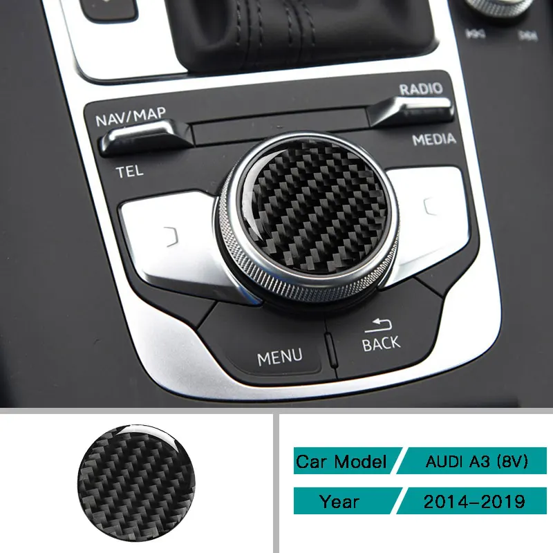 

Автомобильные аксессуары из углеродного волокна, центральное управление, мультимедийная ручка, наклейки, Обложка, отделка, наклейки для Audi ...