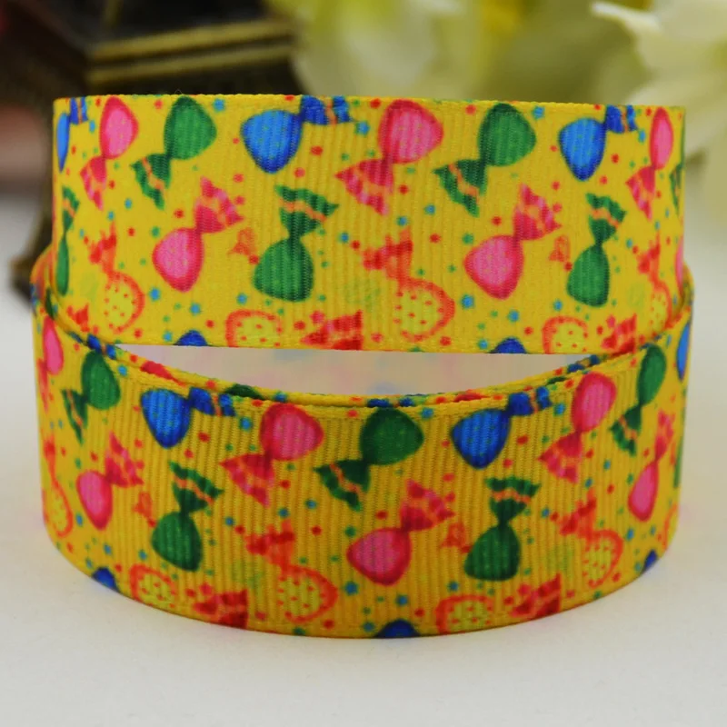 

1" 25mm, 1-1/2"38mm 100yards Candy Pattern Cartoon Printed Grosgrain Ribbon Wedding Decoration Party Decoration Gift Wrapping