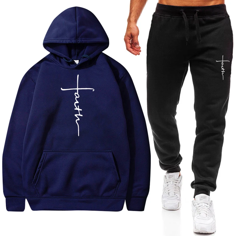 

New Autumn And Winter Fashion Men's And Women's Suit Sportswear Men's Hoodie + Sweatpants Two-Piece Suit Hooded Casual Suit Men'