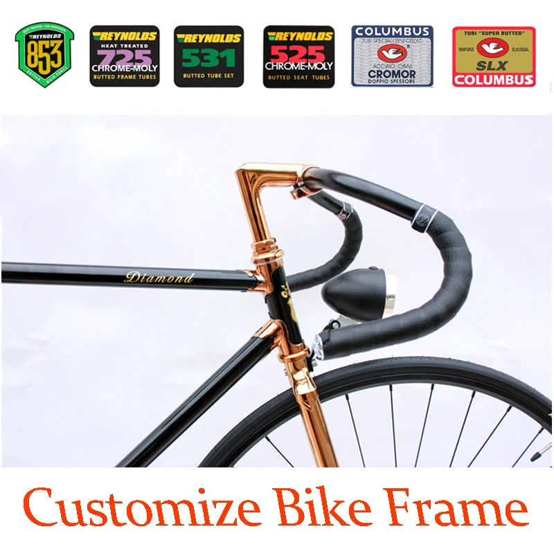 

Customize Road Bike frame 650C 700C Reynolds 525 725 853 tube Chrome Molybdenum Steel Commuter Bike With Lug Frame Bike Frame