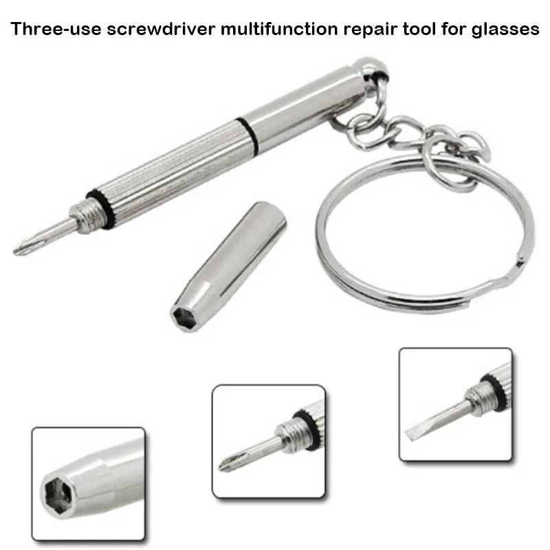 

Mini Screwdriver Multifunctional Stainless Steel With Keychain Portable Screwdriver Kit Jewelry Repair Kit Household Hand Tool