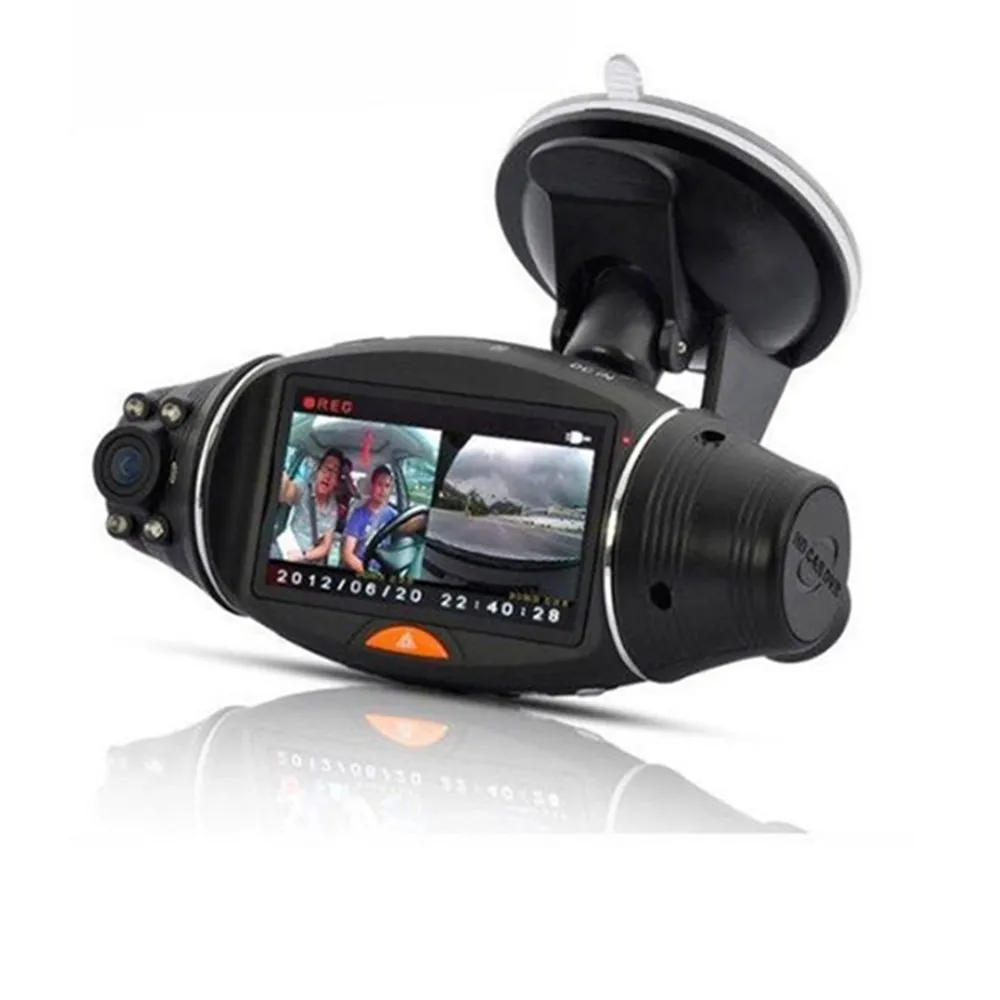 Автомобильный видеорегистратор R310 с двумя объективами 2 7 дюйма широкоугольная
