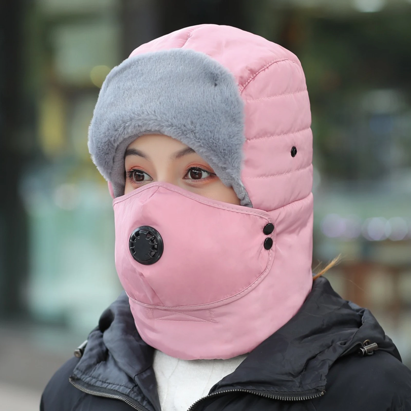 

Wholesale Unisex Full Head Warm Hat Breathing Valves Face Cover Ear Flap Trooper Hat Skating Skiing Cycling Accessories N66